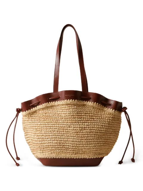 Claudie Pierlot raffia leather-trim tote bag