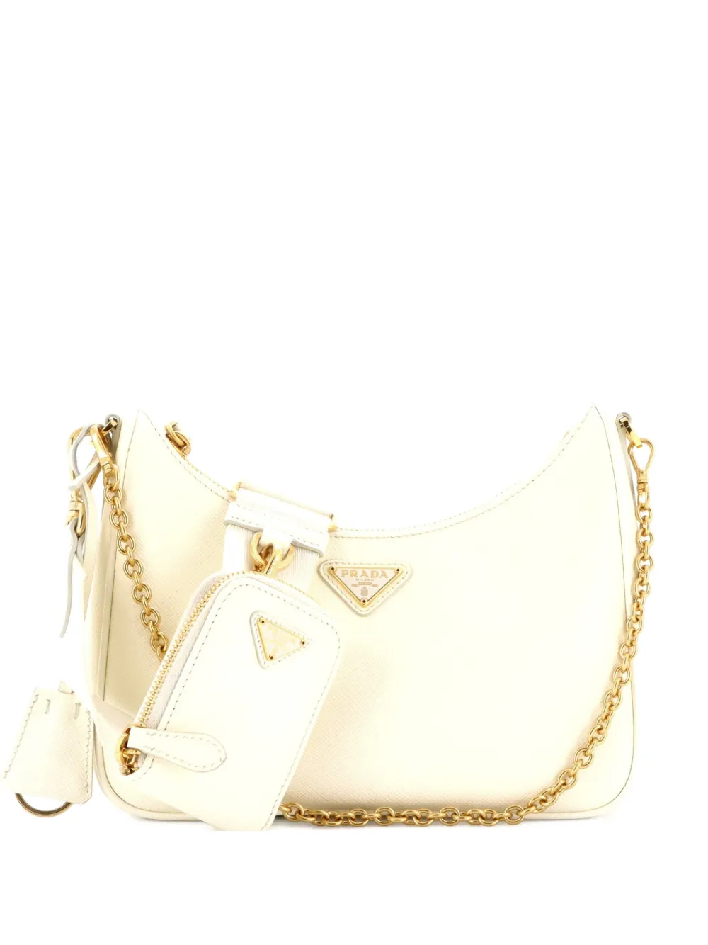 Prada Pre-Owned Re-Edition 2005 Shoulder Bag Saffiano Leather Small crossbody bag - Bianco