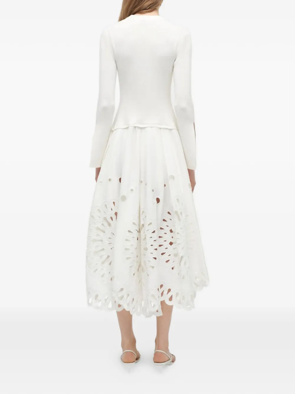 SIMKHAI Daila midi-jurk met uitgesneden details Wit