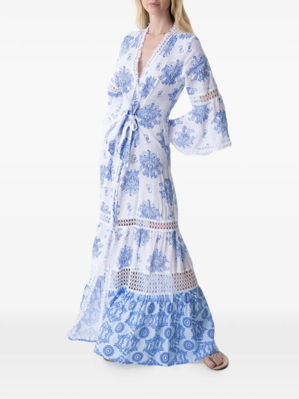 Temptation Positano Centa floral-print lace maxi dress - Wit