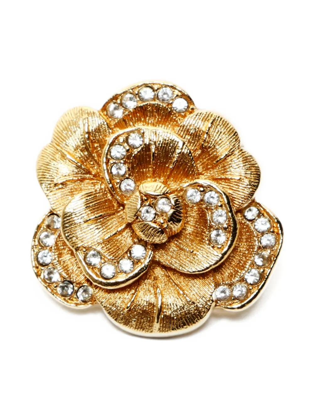 Christian Dior Pre-Owned 1970-1990s flower-embellished brooch - Oro