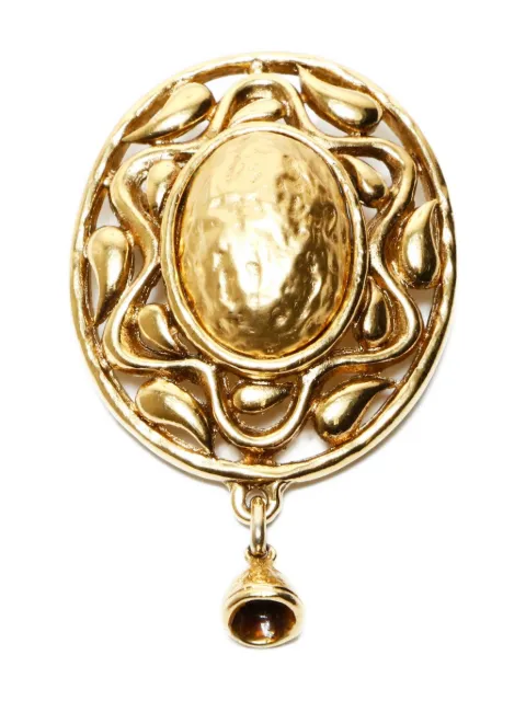 Saint Laurent Pre-Owned 1970s-1990s textured brooch