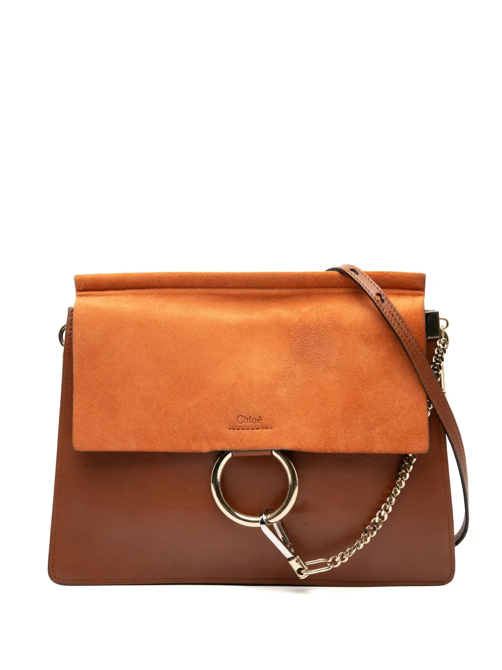 Chloé Pre-Owned Borsa a tracolla Faye media in pelle scamosciata e pelle di vitello 2010-2025 - Marrone
