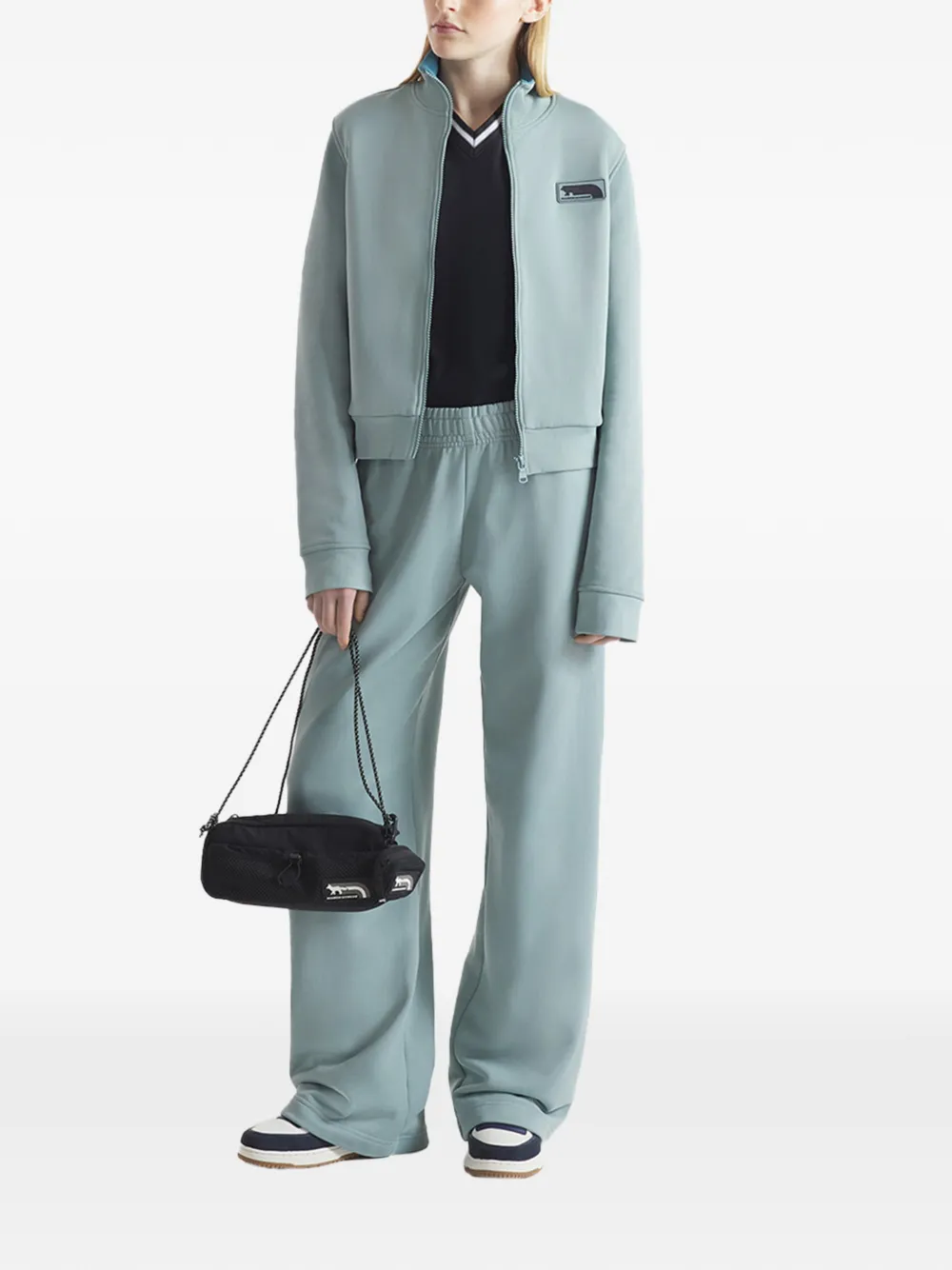  Maison Kitsuné Badge Zip Jacket - Blue 