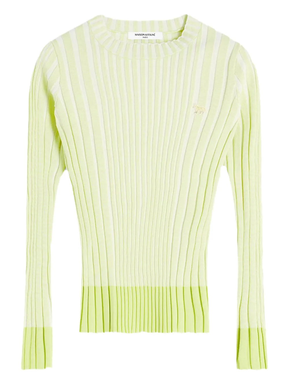 Maison Kitsuné striped logo knitwear - Yellow