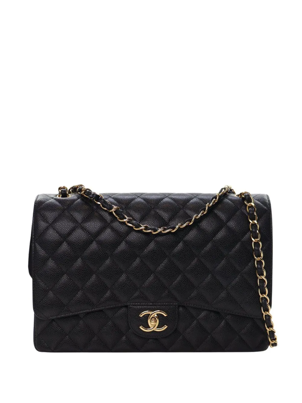 CHANEL Pre-Owned 2019 Maxi Classic Caviar Double Flap shoulder bag - Nero