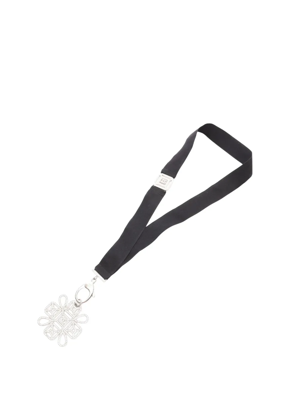 CHANEL Pre-Owned 2017 Stainless Steel Crystal CC Cross Lanyard Necklace costume necklace - Nero