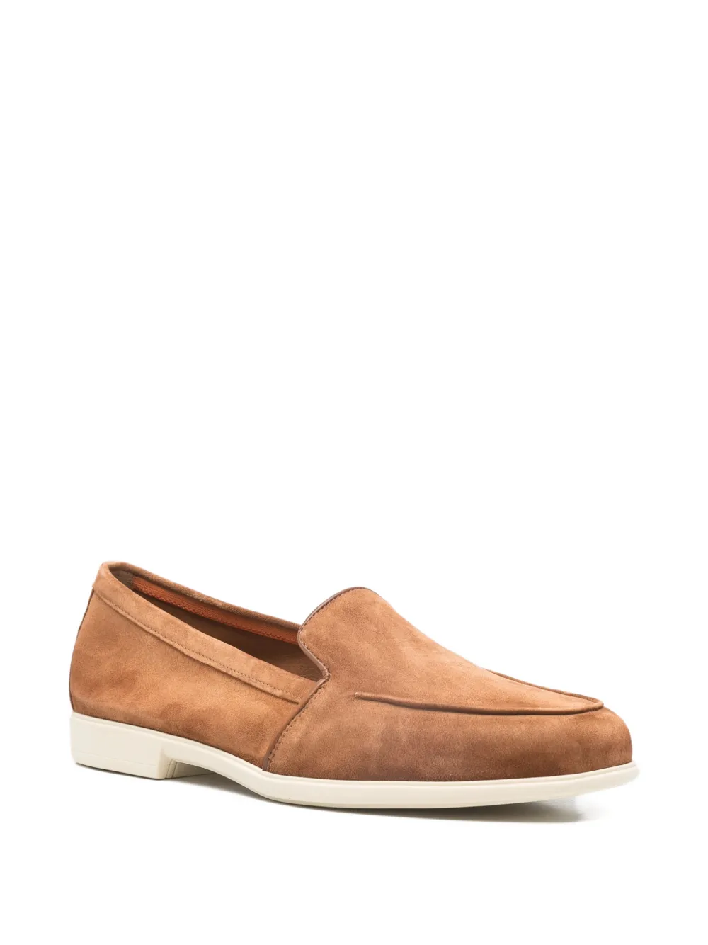 Santoni Malibu loafers met contrasterende zool Bruin