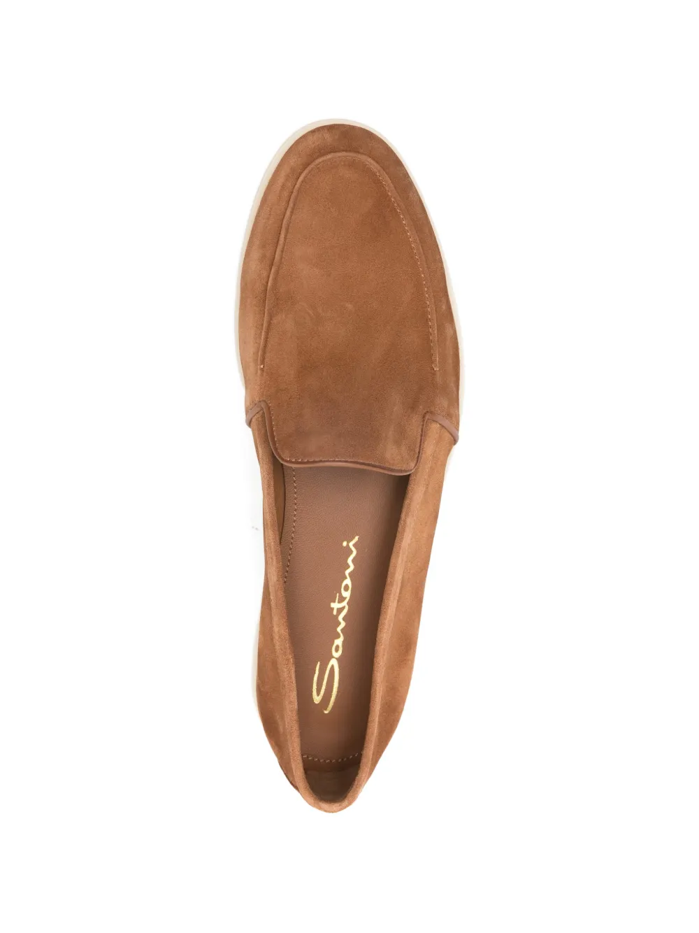 Santoni Malibu loafers met contrasterende zool Bruin