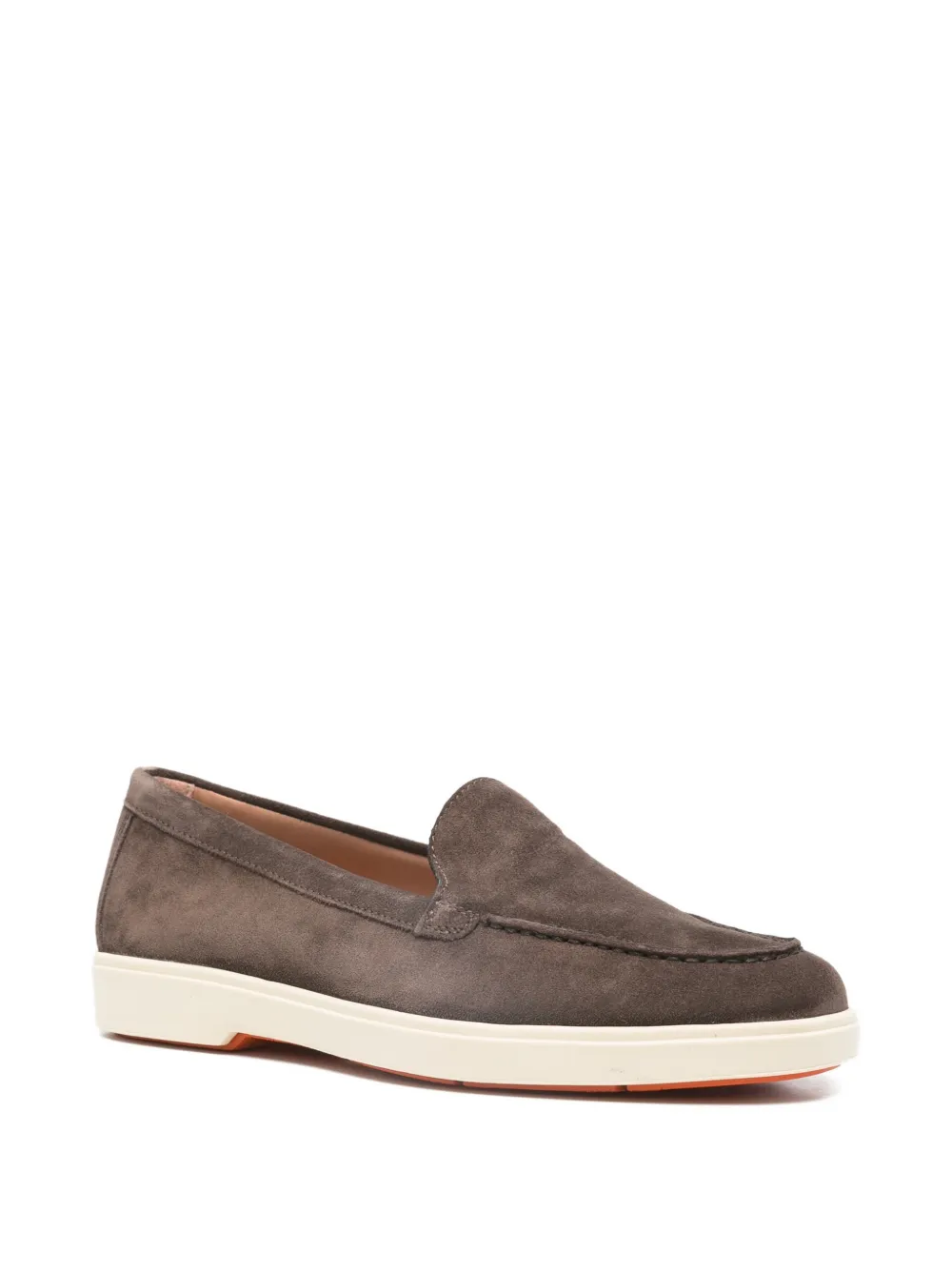 Santoni Yalta loafers met ronde neus Bruin