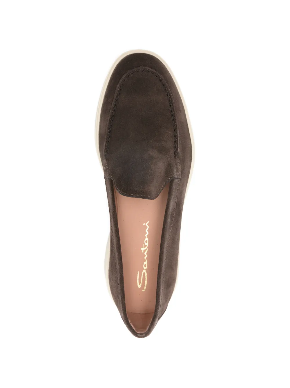 Santoni Yalta loafers met ronde neus Bruin