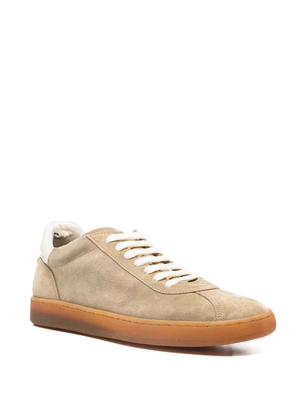Officine Creative Halo suède sneakers met vlakken Beige