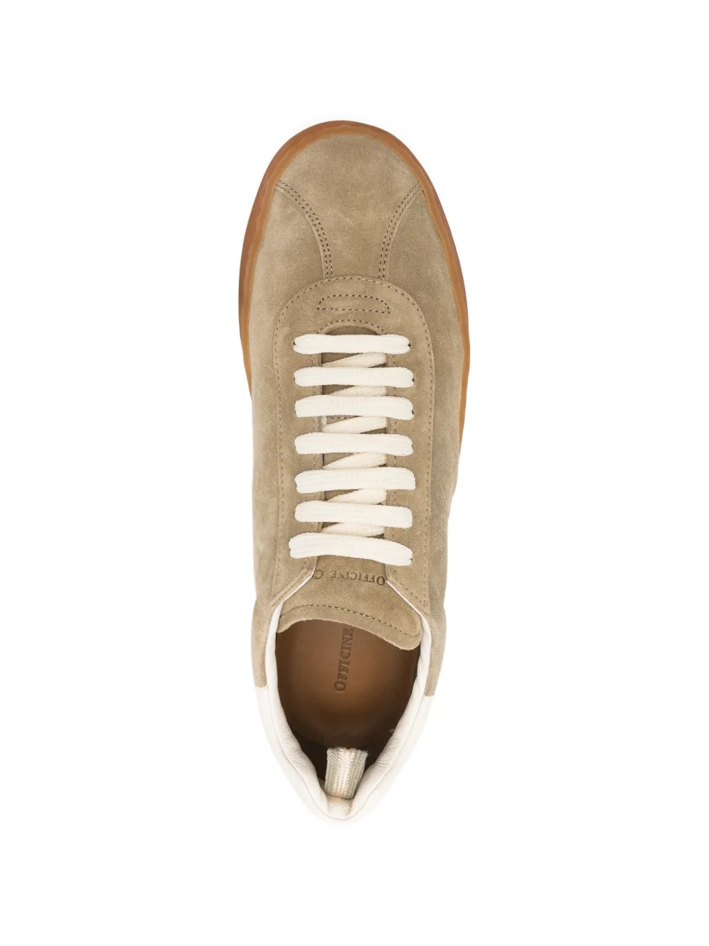 Officine Creative Halo suède sneakers met vlakken Beige