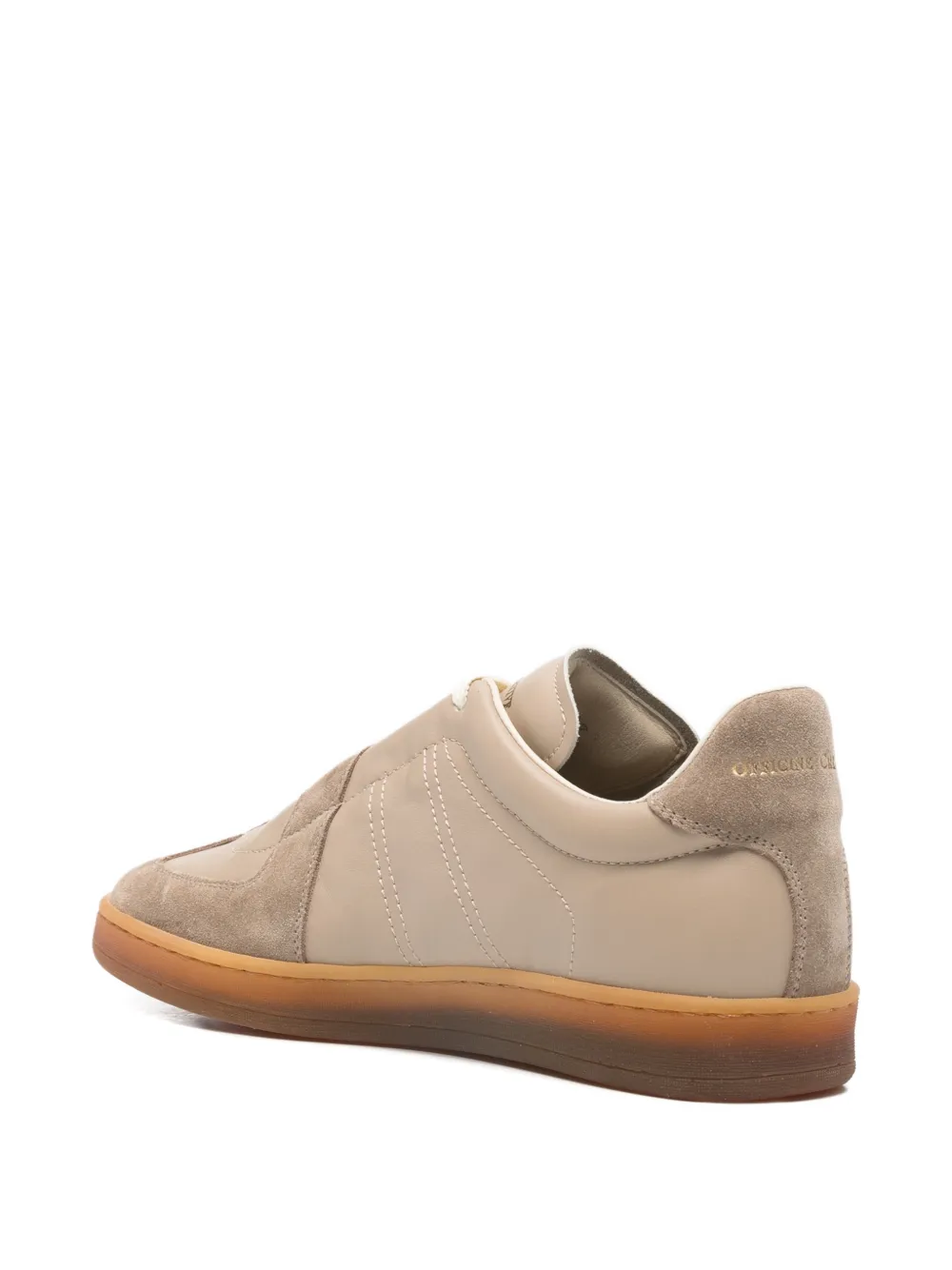 Officine Creative Militia suede panelled low-top sneakers Beige