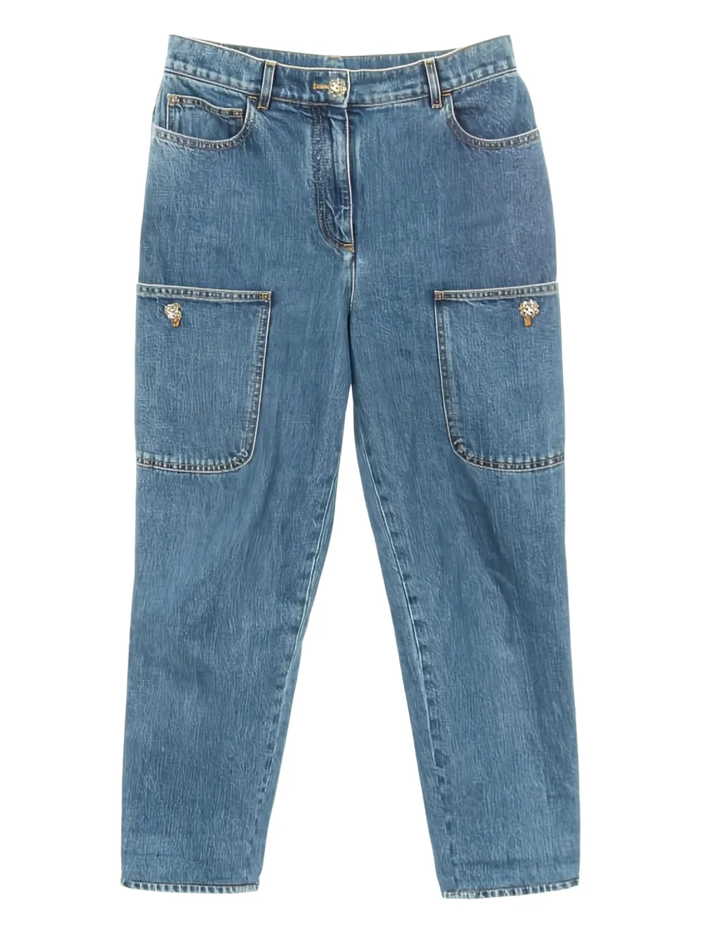 CHANEL Pre-Owned 1986-1988 cargo-pocket jeans - Blu