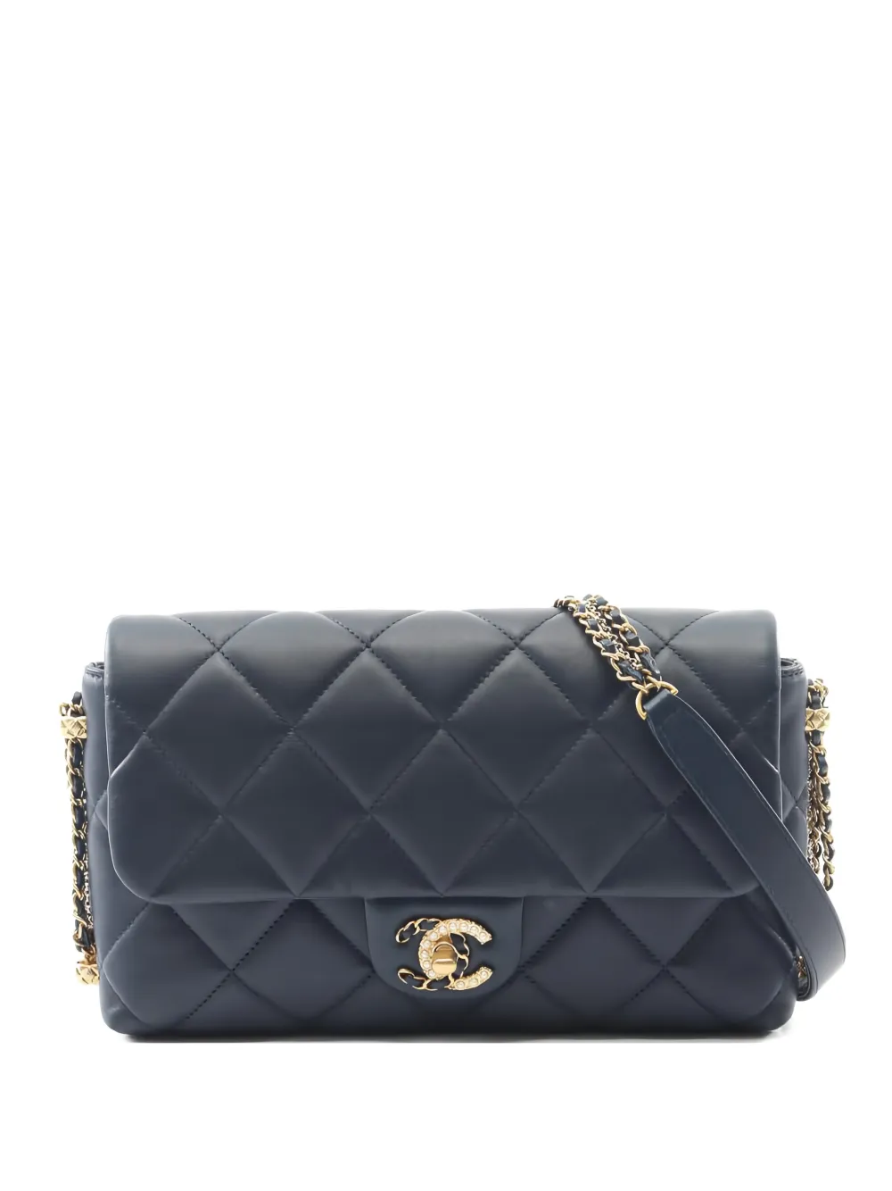 CHANEL Pre-Owned 2020s Chanel 19 Matelasse shoulder bag - Blu