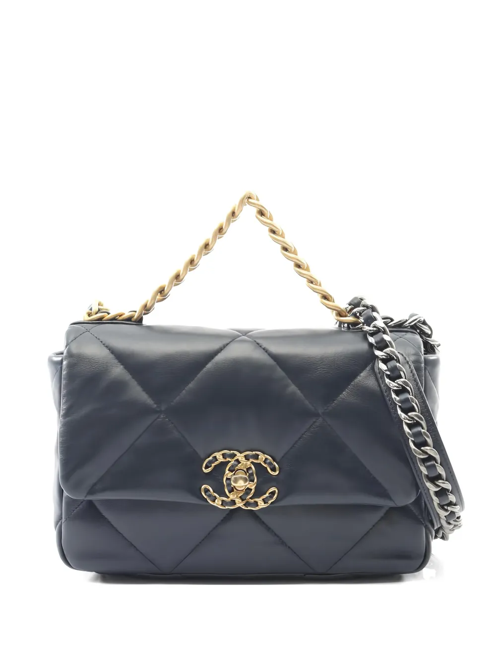 CHANEL Pre-Owned 2019 Matelasse interlocking-CC shoulder bag - Blu