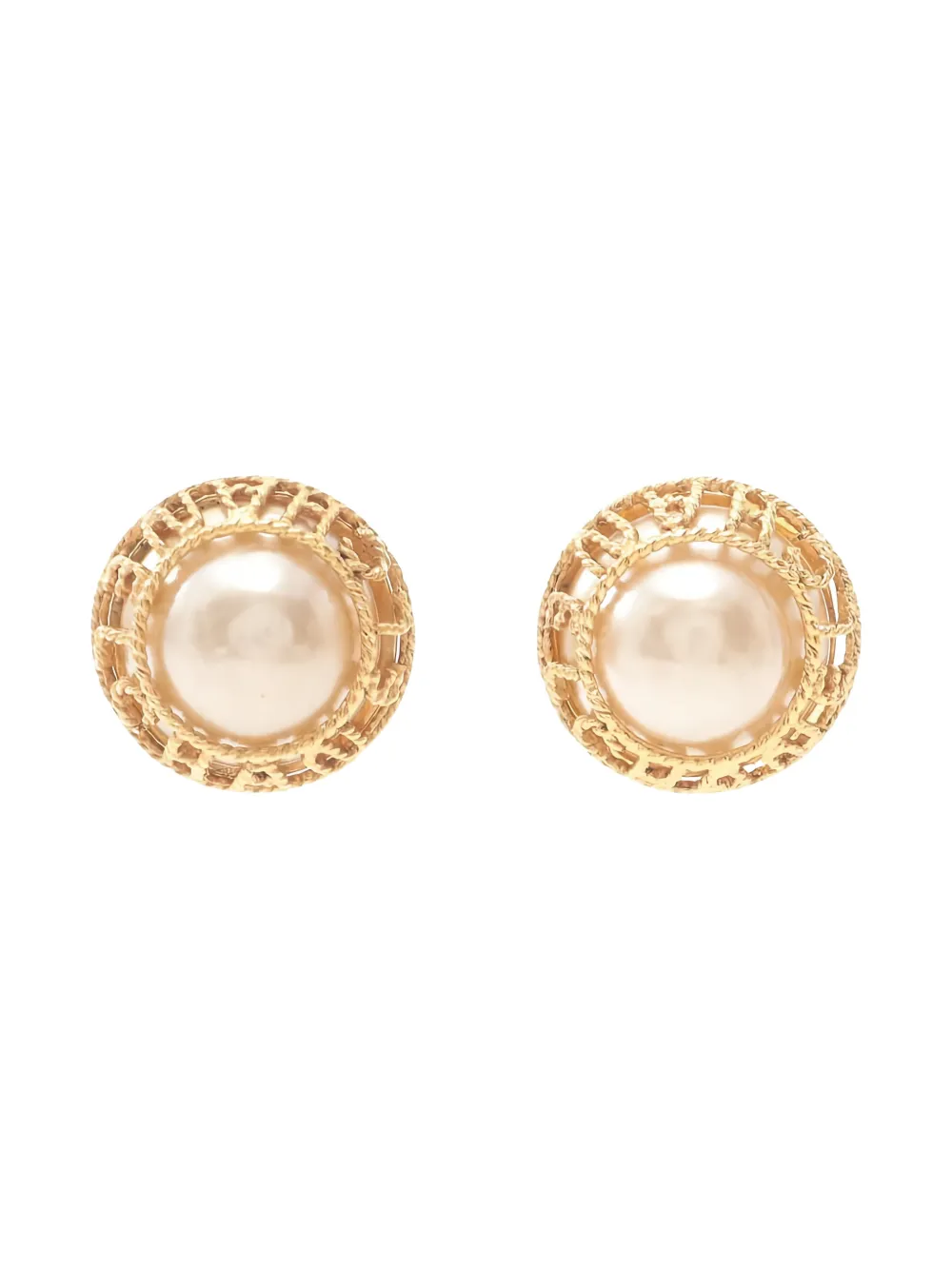 CHANEL Pre-Owned 1986-1988 pearl earrings - Oro