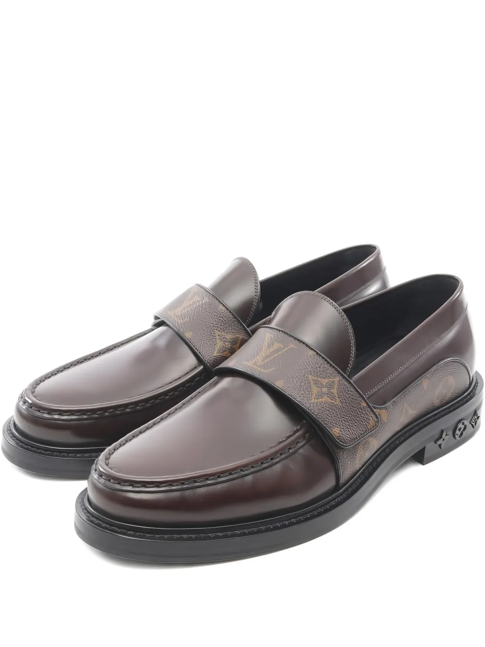 Louis Vuitton Pre-Owned 2020 Derby Harness monogram loafers - Braun