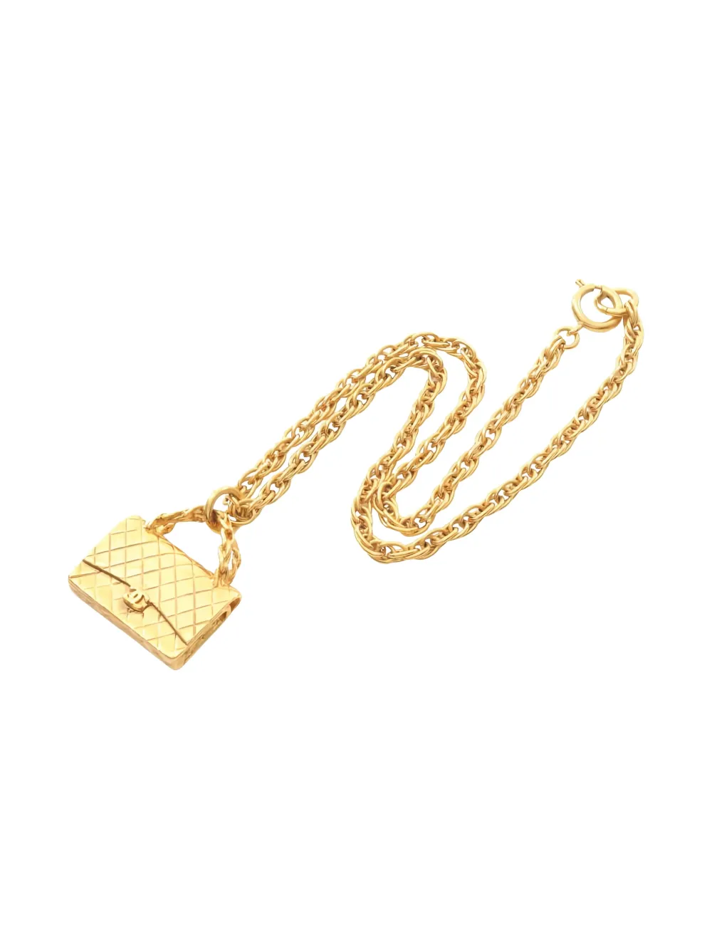 CHANEL Pre-Owned 1986-1988 bag motif necklace - Oro