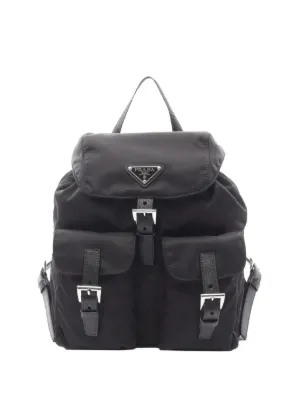 Prada Triangle Convertible Backpack Re- #296657P23B Prada Pre-Owned Triangle Convertible Re-Nylon With Leather  main image 3
