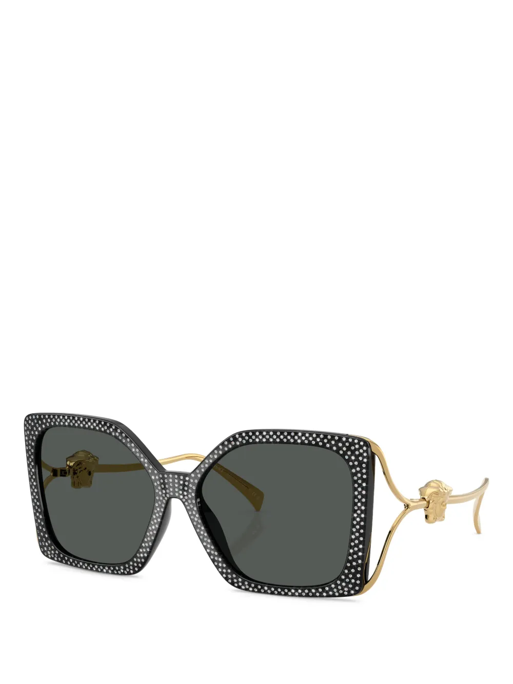 Versace Eyewear Zonnebril verfraaid met kristallen Zwart