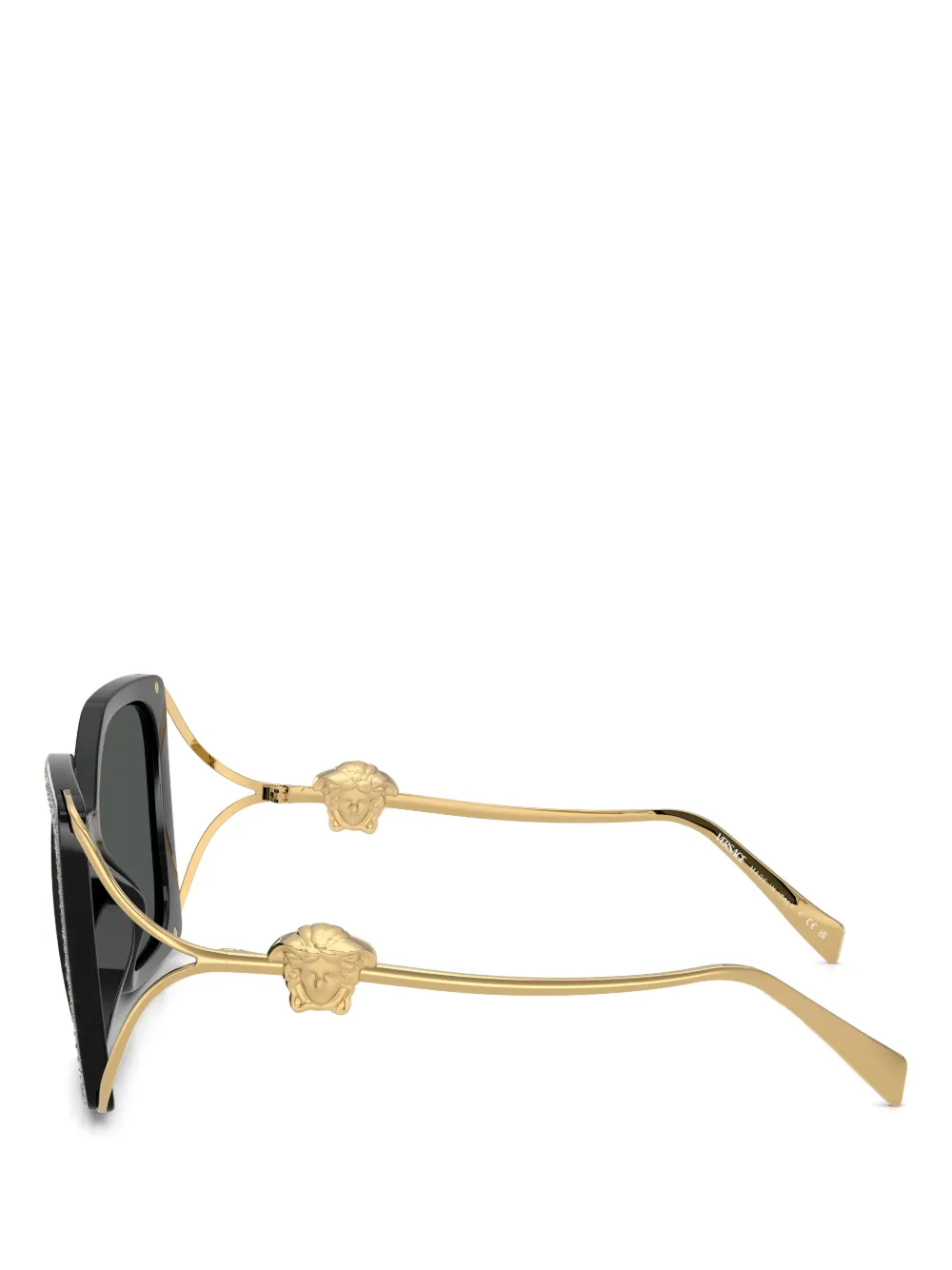 Versace Eyewear Zonnebril verfraaid met kristallen Zwart