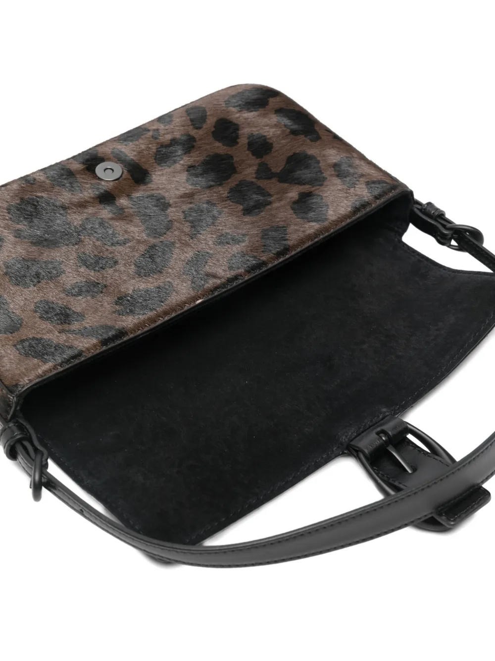 STAUD Schoudertas met luipaardprint en gespdetail Bruin