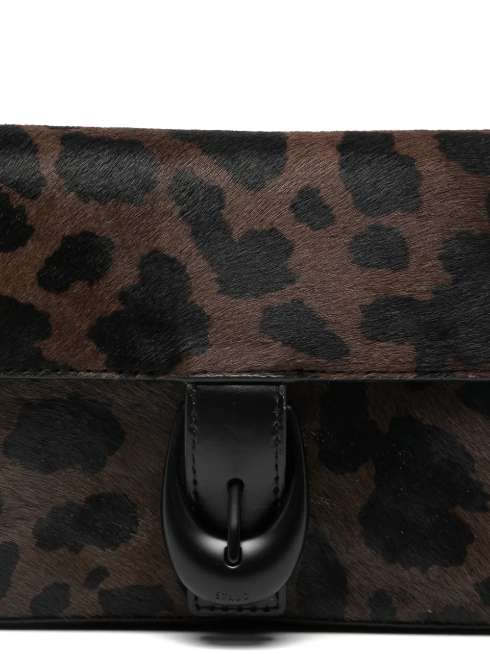 STAUD Schoudertas met luipaardprint en gespdetail Bruin