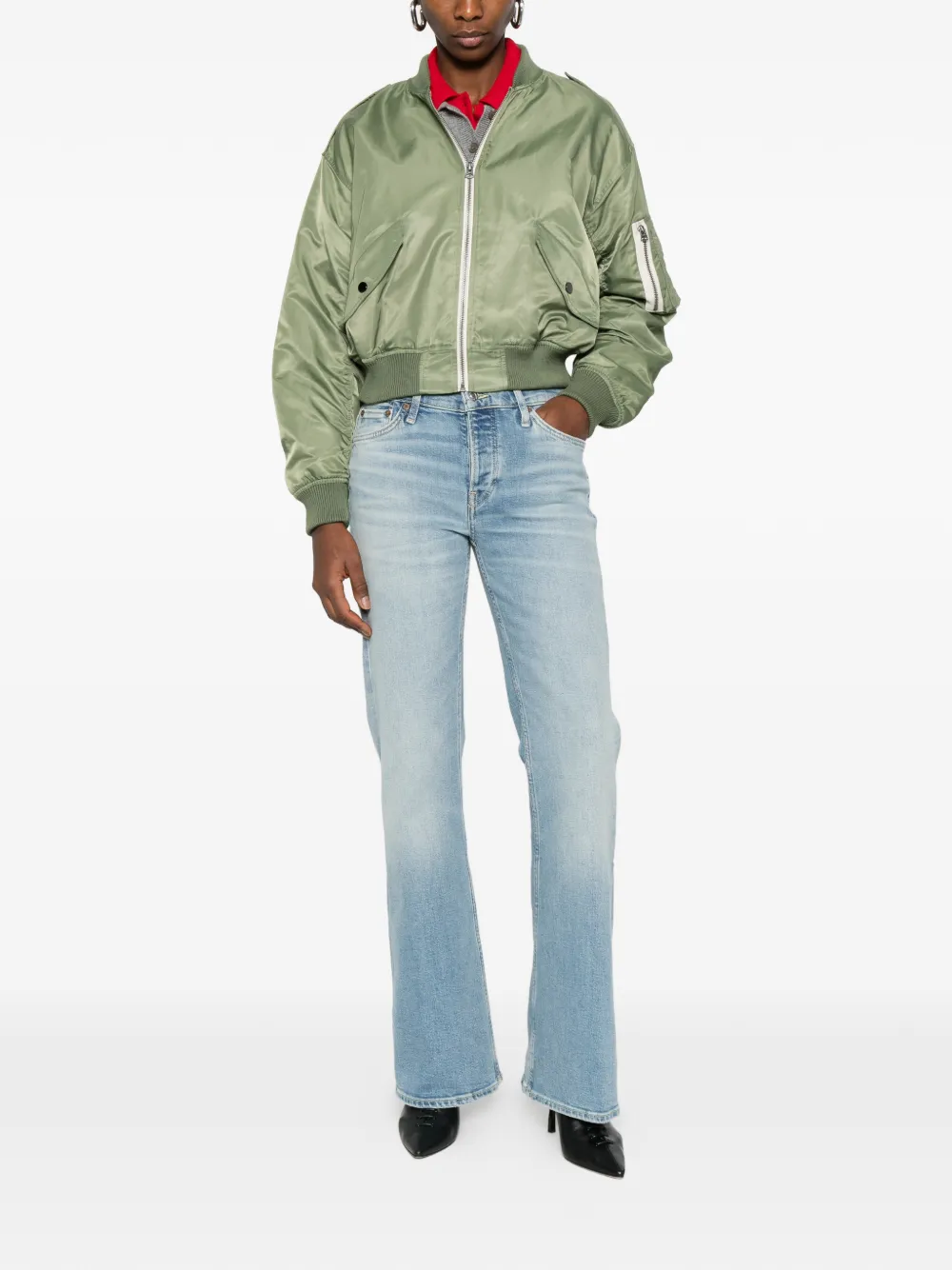  Re/done Zip-fastening Bomber Jacket - Green 