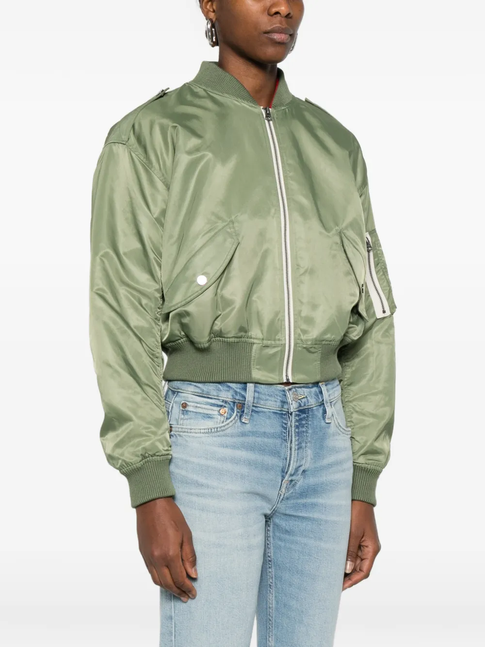  Re/done Zip-fastening Bomber Jacket - Green 