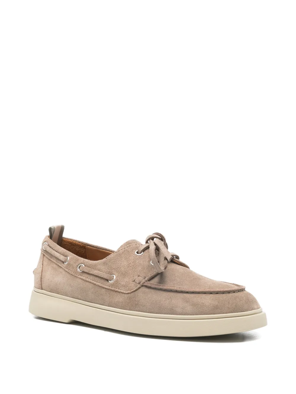Officine Creative Bones lace-up boat shoes Beige