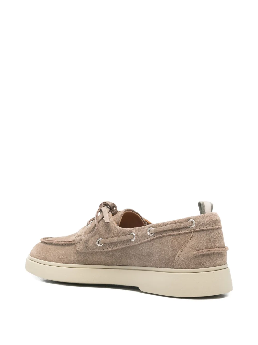 Officine Creative Bones lace-up boat shoes Beige