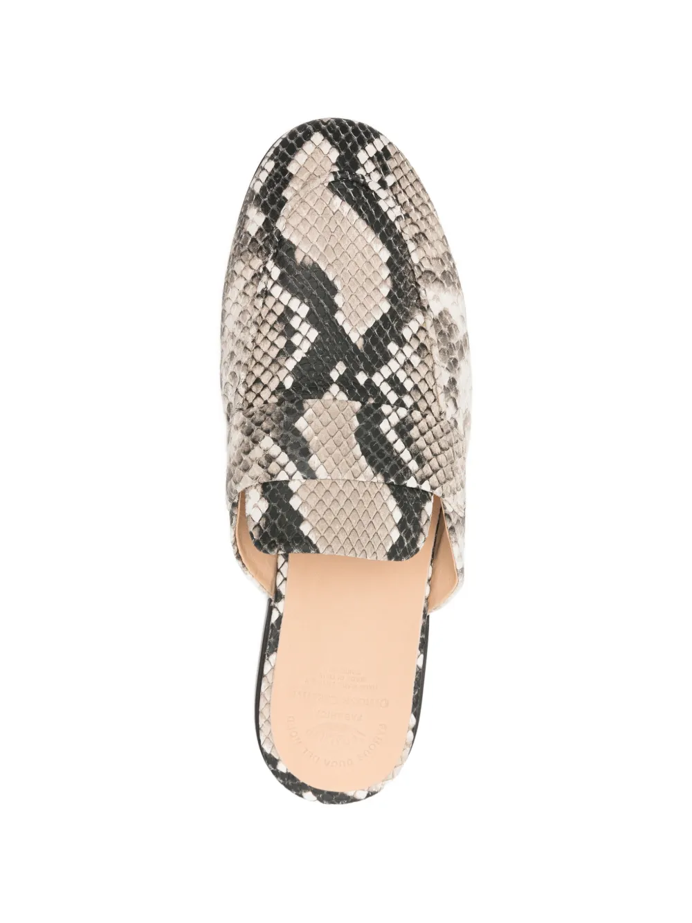 Officine Creative Blair snakeskin-effect flat mules Beige