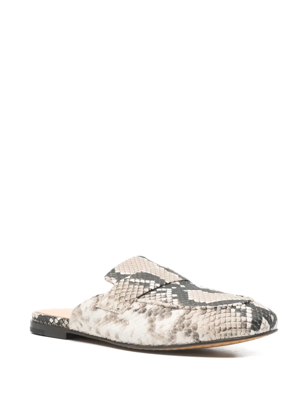 Officine Creative Blair snakeskin-effect flat mules Beige