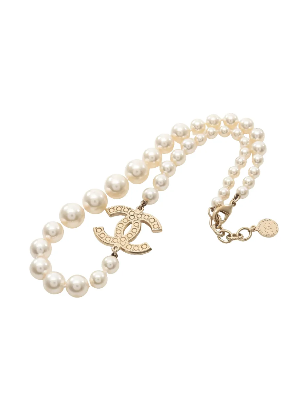 CHANEL Pre-Owned 1986-1988 Coco-motif pearl necklace - Oro