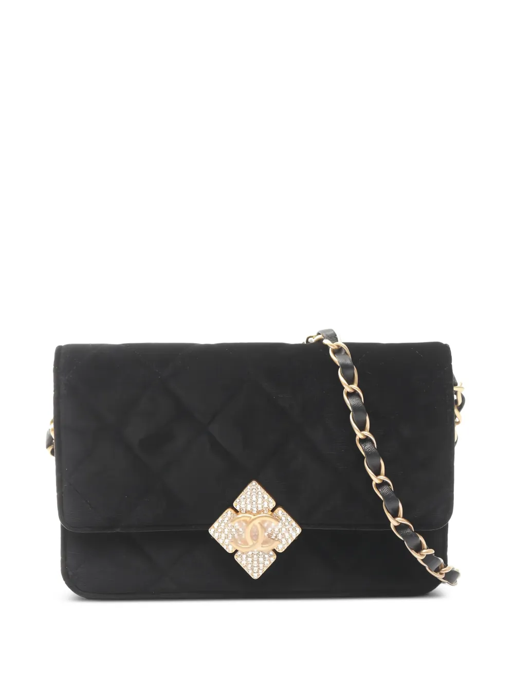 CHANEL Pre-Owned 2020s rhinestone chain shoulder bag - Nero