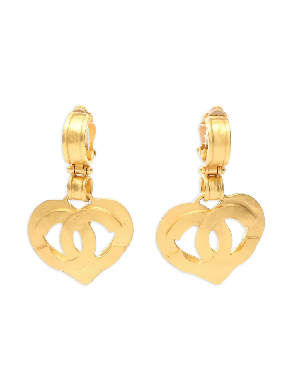 CHANEL Pre-Owned 1986-1988 Coco heart earrings - Oro