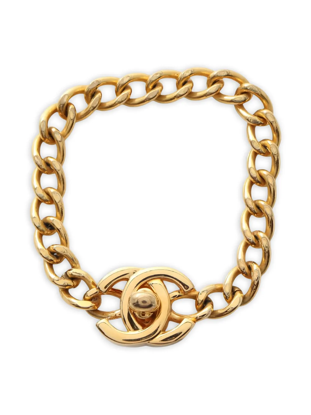 CHANEL Pre-Owned 1986-1988 Coco mark chain bracelet - Oro