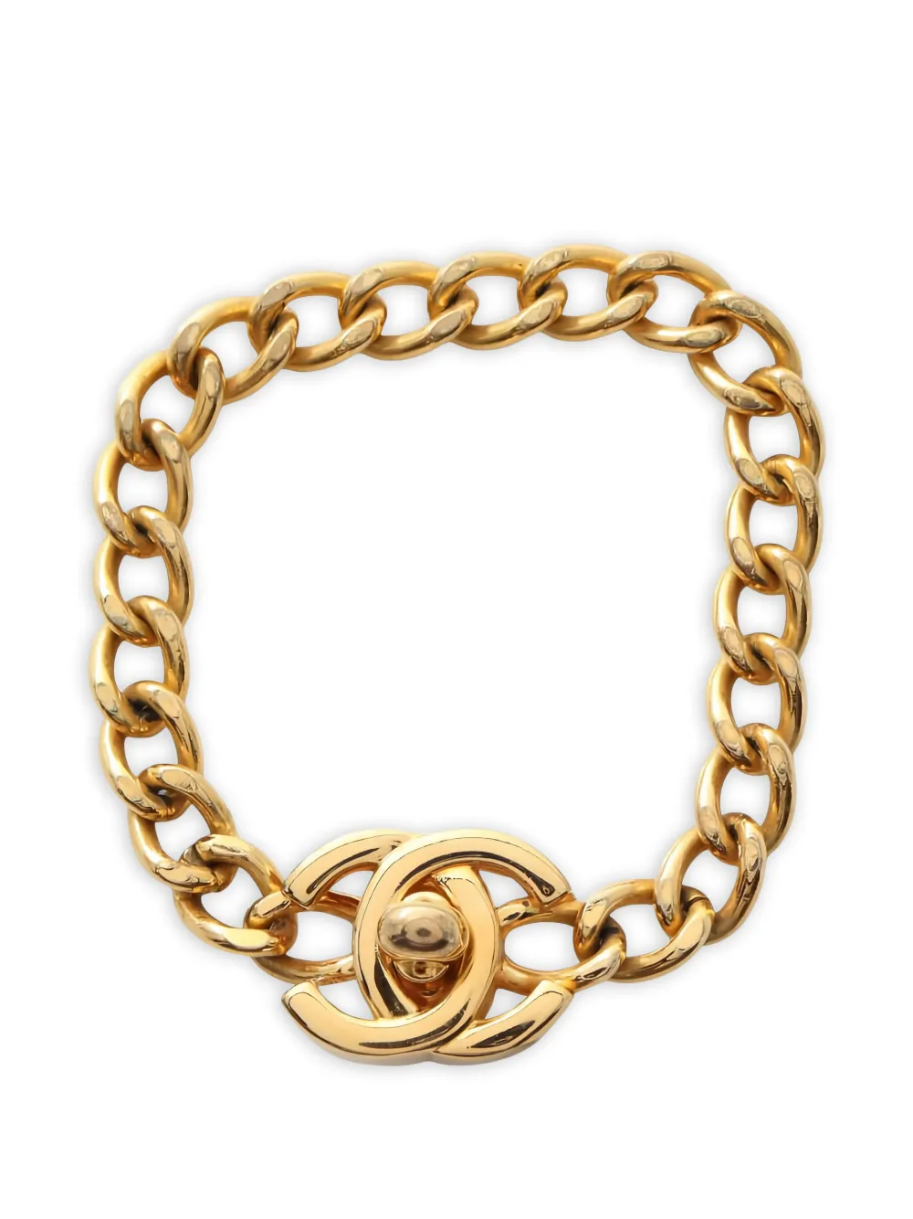 CHANEL Pre-Owned 1986-1988 Coco mark chain bracelet - Oro