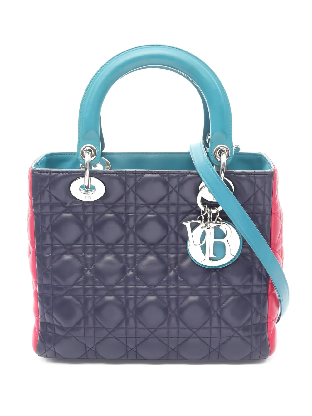 Christian Dior Pre-Owned 2000s Lady Dior cannage leather tote bag - Blu