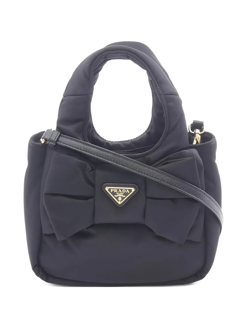 Prada Pre-Owned 2010s padded bow-detail tote bag - Nero
