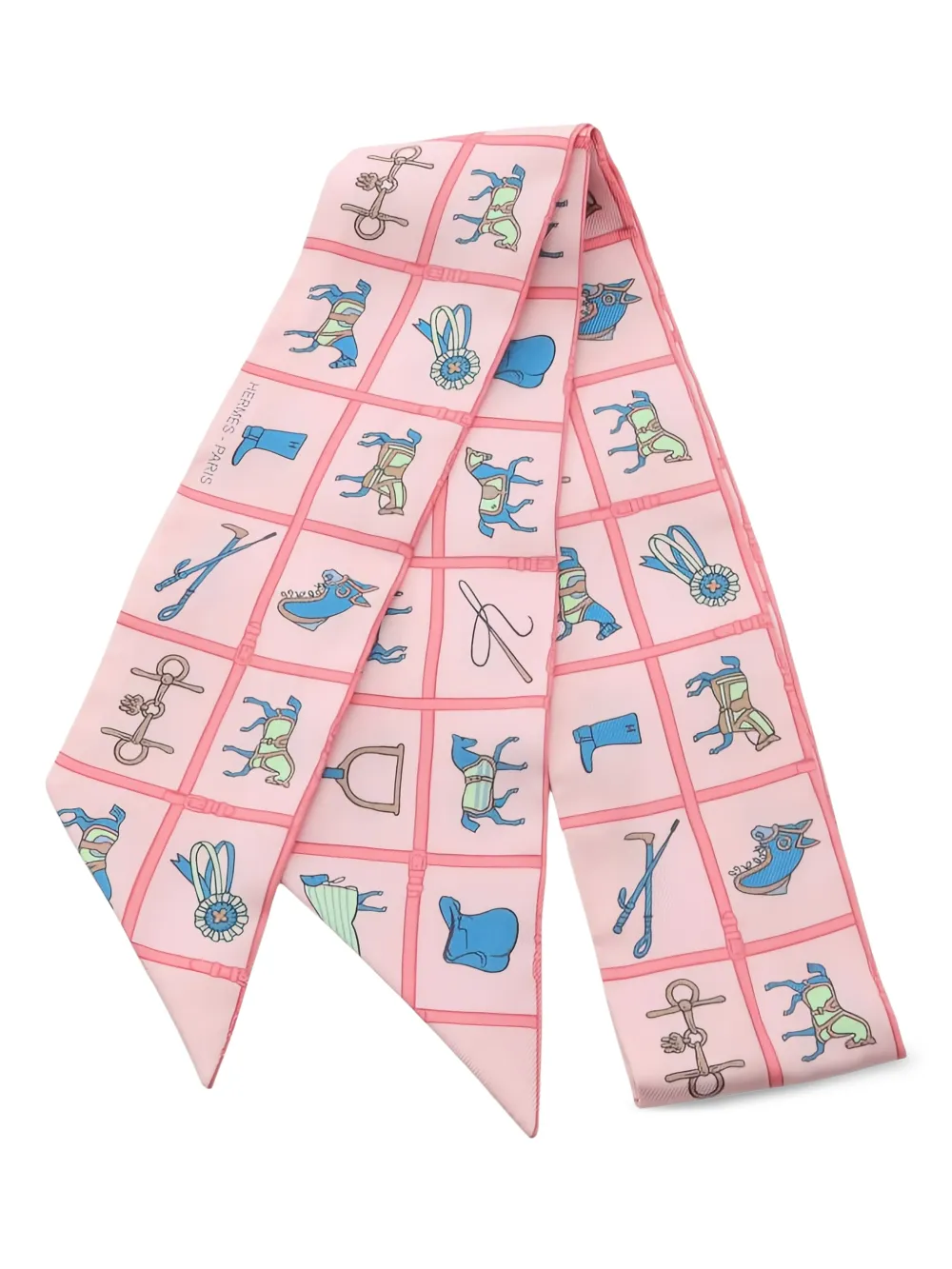 Hermès Pre-Owned graphic ribbon scarf - Rosa