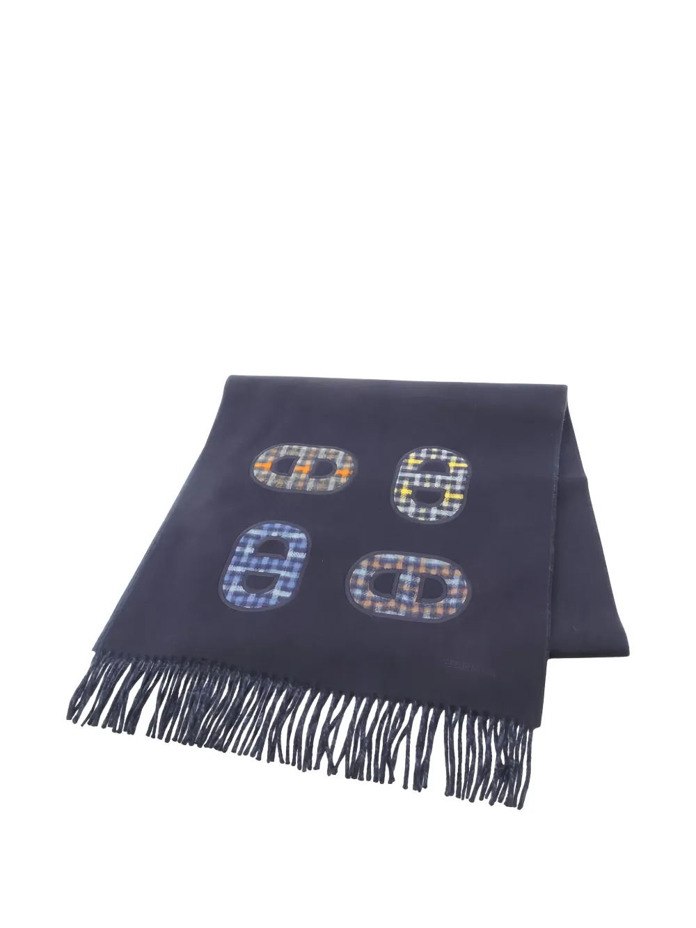 Hermès Pre-Owned 1920 chain-motif cashmere scarf | Blue | Image 1