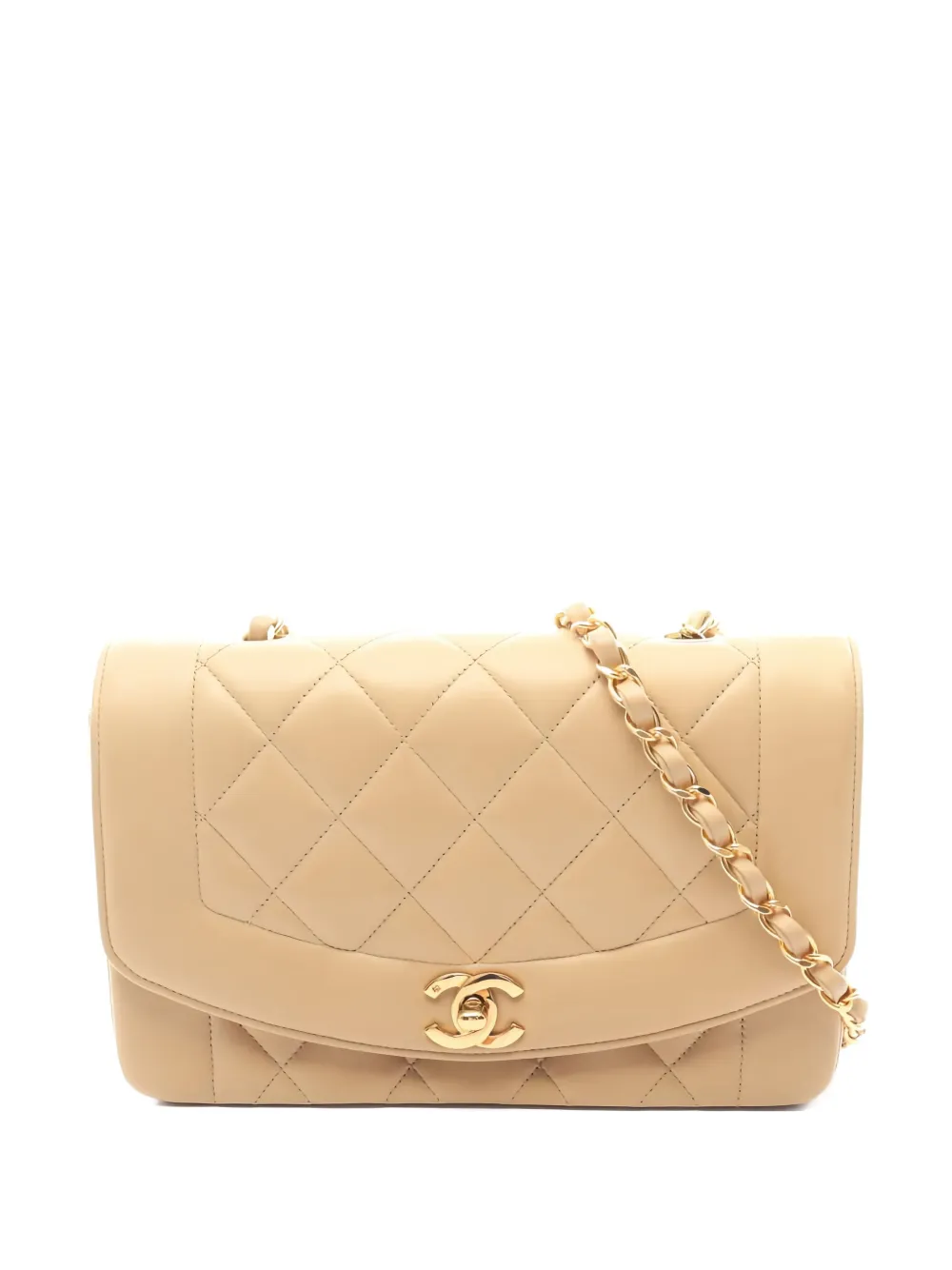 CHANEL Pre-Owned 1991-1994 Matelasse Diana Flap quilted chain shoulder bag - Toni neutri