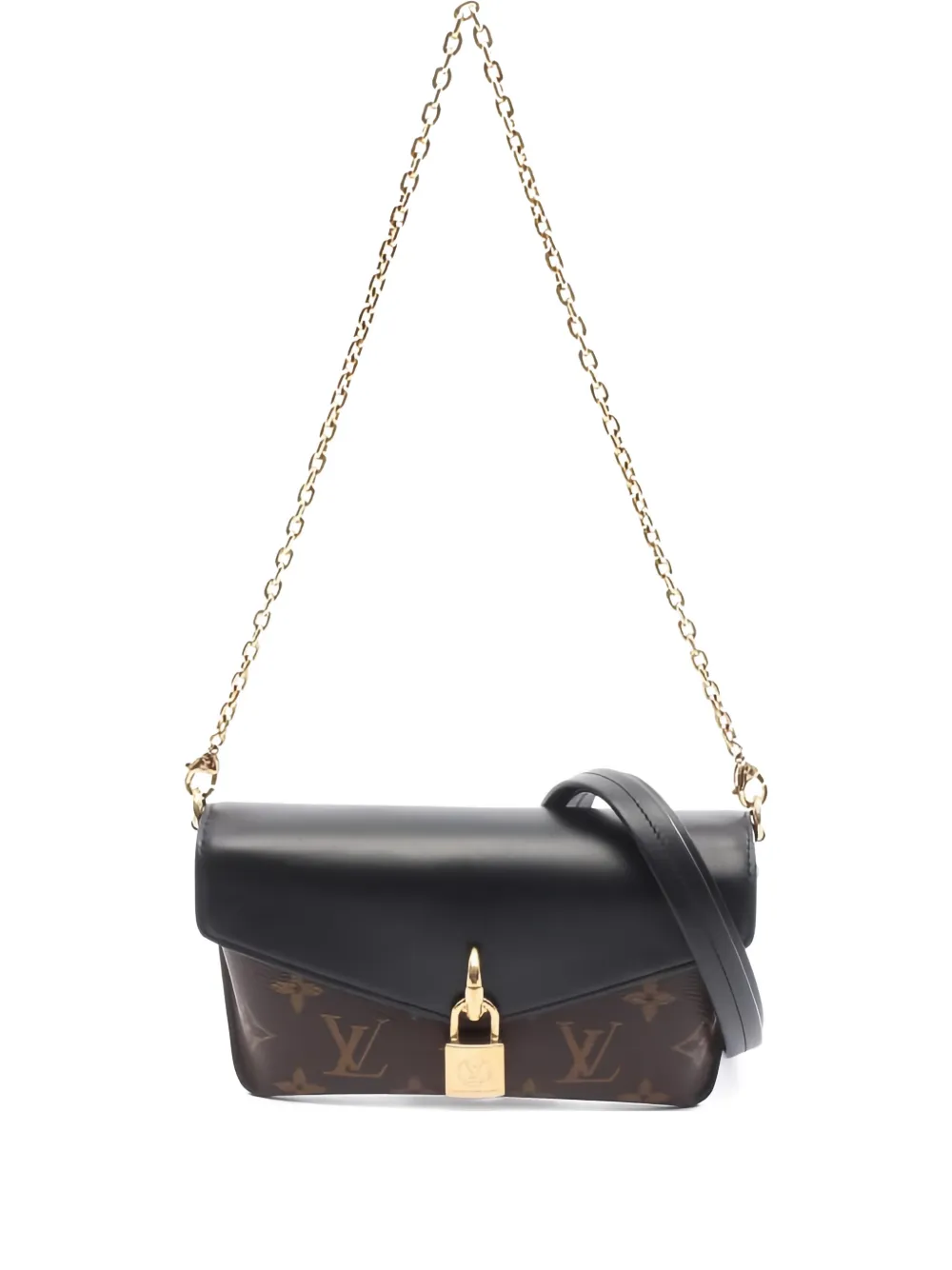 Louis Vuitton Pre-Owned 2021s padlock monogram chain shoulder bag - Nero