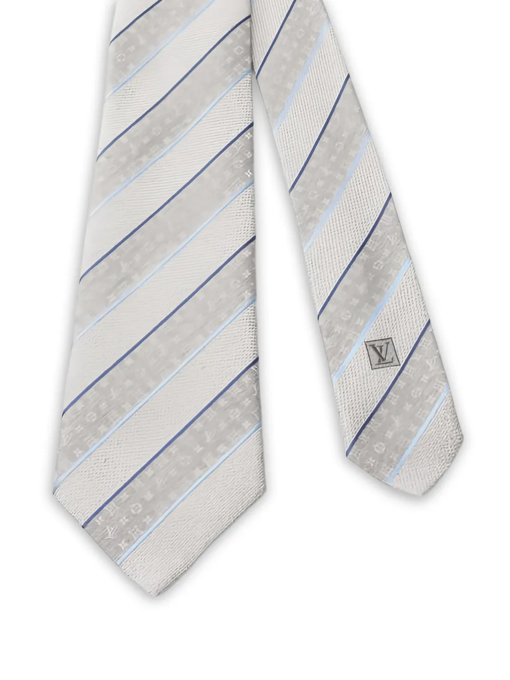 Louis Vuitton Pre-Owned 2017 monogram striped tie - Grigio