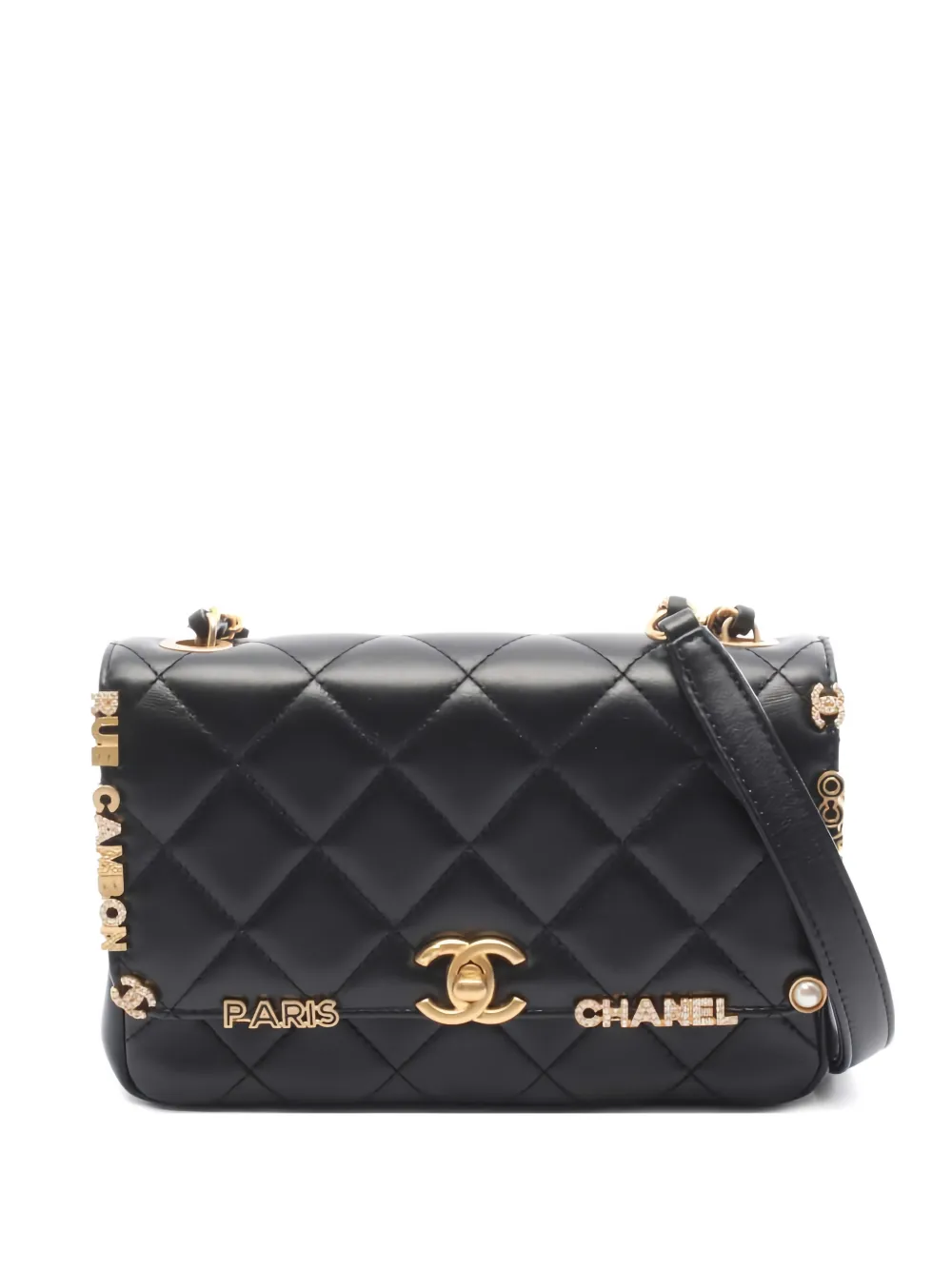 CHANEL Pre-Owned 2020s diamond-quilting chain shoulder bag - Nero