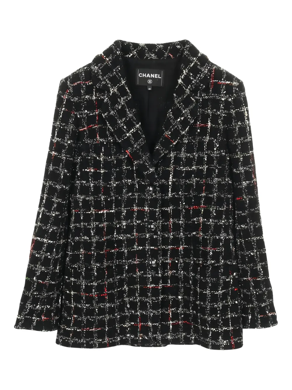 CHANEL Pre-Owned 1986-1988 button-front tweed jacket - Nero