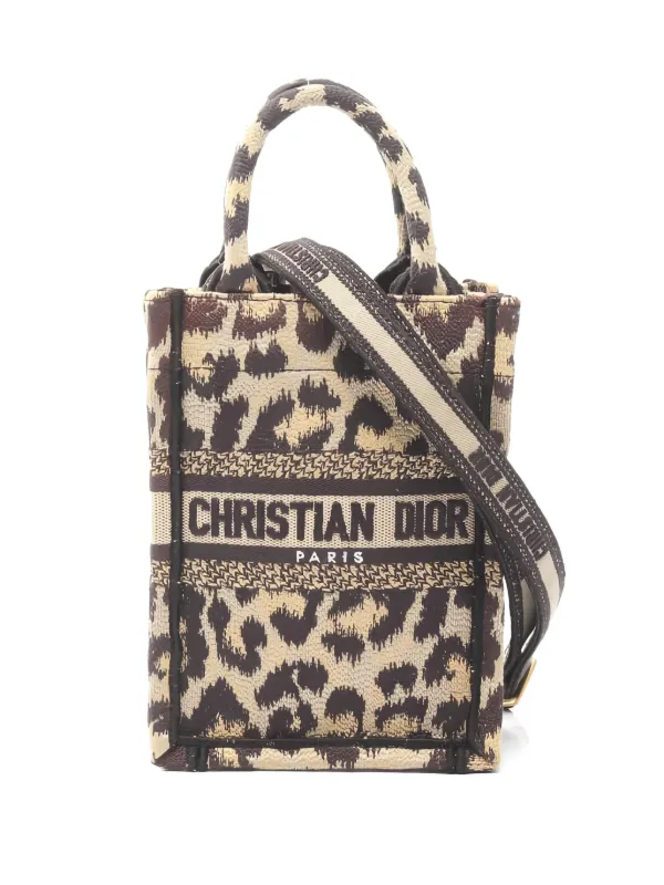 Dior Pre-owned 00s Book Tote Leopard-print Handbag in Neutrals